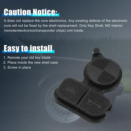 Vista 6 de uxcell 3 Botones de mando a distancia para BMW Series 3 5 7 E38 E39 E36 Z3 Z4 Z8 X3 X5
