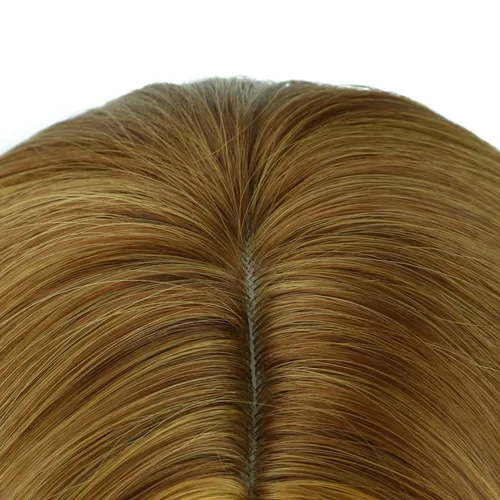 Vista 5 de PATTNIUM Peluca larga y ondulada rubia oscura para niños y niñas, peluca Rubio ceniza