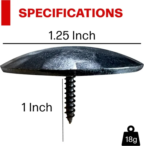 Vista 5 de Paquete de 12 clavos decorativos de hierro de 1.25 pulgadas, tornillos forjados martillados para puerta, madera para muebles, tapicería, tachuelas