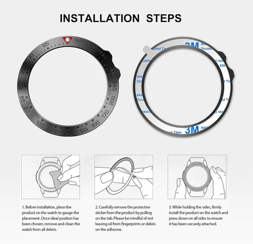 Vista 4 de Anillo de bisel de acero inoxidable compatible con Garmin Fenix 5X Watch Bisel Ring Cubierta Adhesiva Anti arañazos y protector de colisión