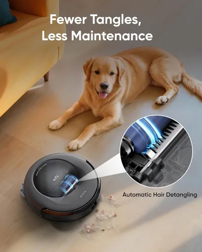 Vista 6 de eufy Robot aspirador Omni C20, robot aspirador y trapeador, auto vaciado, lavado automático de trapeador y secado automático para limpieza manos