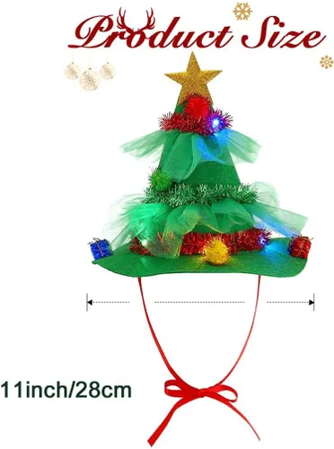 Vista 2 de Nicute Sombrero de árbol de Navidad, diseño de estrellas brillantes, lentejuelas, accesorios para disfraz de festival, decoraciones de Navidad