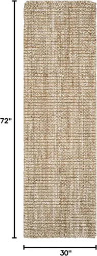 Vista 2 de SAFAVIEH Natural Fiber Collection - Alfombra de pasillo de 2 pies 6 pulgadas x 6 pies, natural, yute hecho a mano, ideal para zonas de alto tráfico