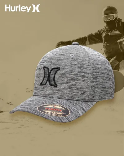 Vista 42 de Hurley Gorras para hombre - One & Only Flexfit Textures Cap - Sombreros ajustados para hombre, S-XL