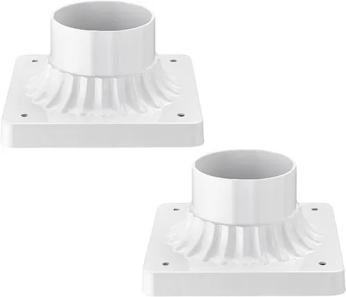 Vista 5 de Darkaway Soporte de base de poste para exteriores, adaptador de luz de poste de 3 pulgadas, base de montaje en muelle con acabado negro mate