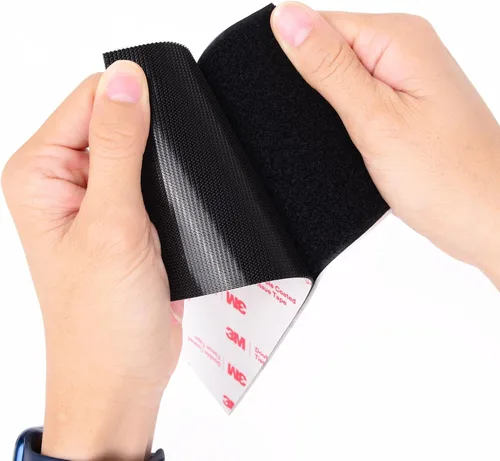 Vista 10 de Cinta de gancho y bucle (1 pulgada × 4 pulgadas), tira adhesiva de alta resistencia, cinta autoadhesiva entrelazada, tiras de montaje adhesivas