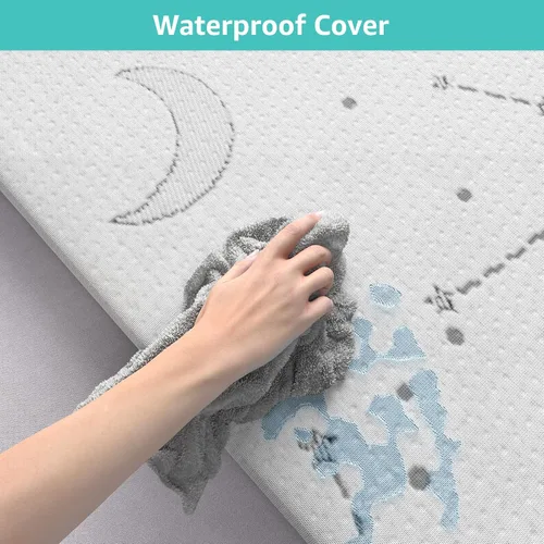 Vista 4 de YENING Funda de colchón Pack and Play transpirable 38x26 impermeable para bebé, cubrecolchón para Pack N Play, impermeable, paquete de 2