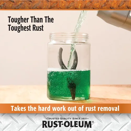 Vista 5 de Rust-Oleum Eliminador de óxido para remojar y bañar; removedor de corrosión resistente para herramientas metálicas, automóviles, bicicletas