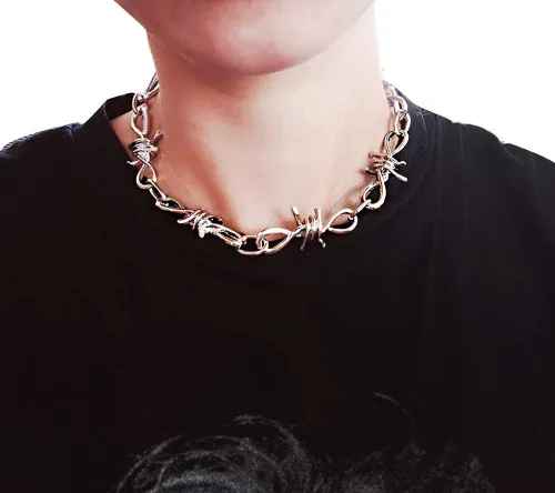 Vista 3 de Eyraevor Gargantilla gótica de hombre y mujer Punk Rock Hip Hop collar cadena