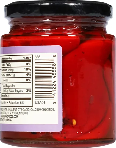 Vista 3 de Roland Foods Pimientos enteros del piquillo tarro de 8.1 onzas, paquete de 1