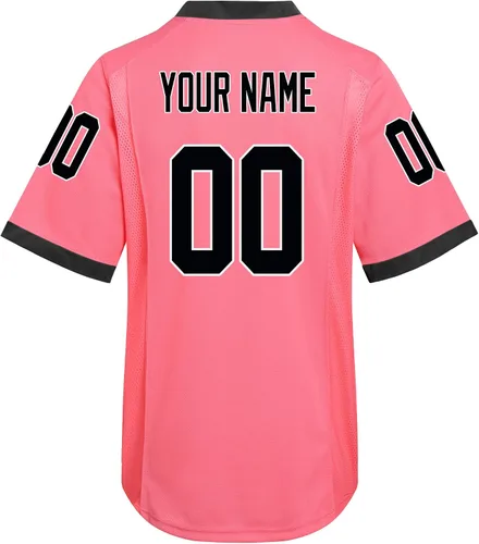 Vista 2 de DEHANER - Camiseta de fútbol personalizada para hombres, mujeres y niños, camisetas americanas de práctica en blanco cosidas, números con nombres