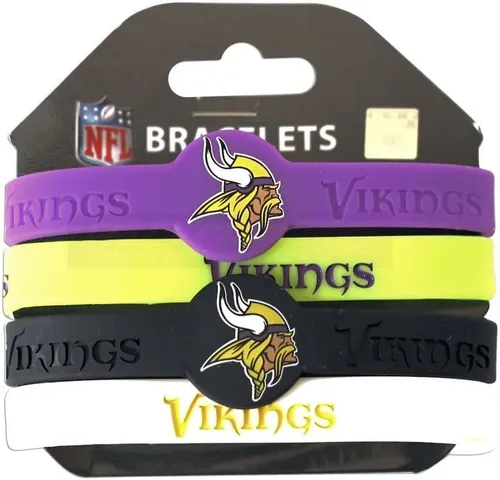 Vista 5 de Pulseras de silicona de la NFL, paquete de 4
