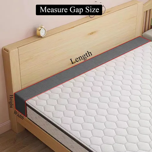 Vista 2 de Almohada de cuña de cama para cabecero, almohada de grietas entre el lado de la pared y el extensor de colchón, relleno de huecos de cama de 79 x 2