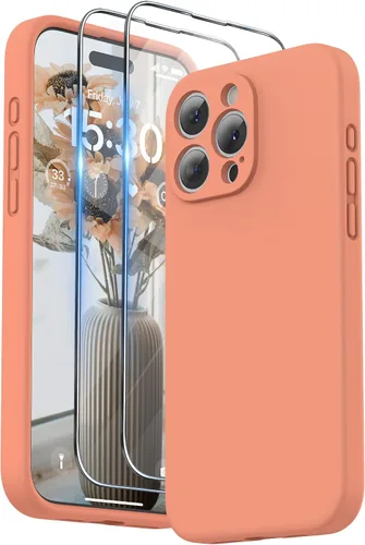 Vista 15 de SURPHY Funda diseñada para iPhone 15 Pro Max con protector de pantalla y cordón, correa de teléfono y funda de silicona líquida para teléfono
