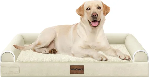 Vista 34 de NANUYA - Cama ortopédica para perros de tamaño mediano/grande, lavable: Camas con almohada para perros de tamaño mediano/grande, sofá de espuma