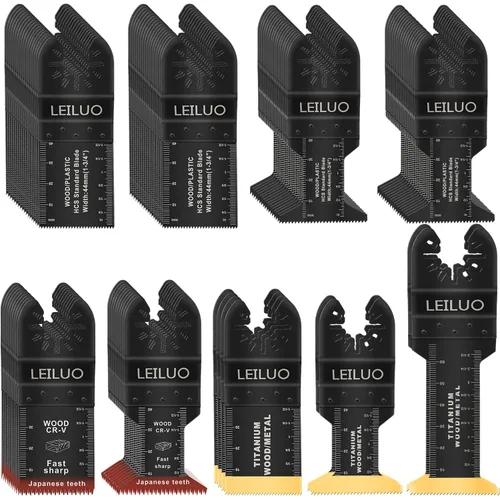 Vista 12 de LEILUO 15 hojas de sierra oscilantes, dientes japoneses, multiherramienta, corte rápido, cuchillas oscilantes extralargas de madera, compatibles