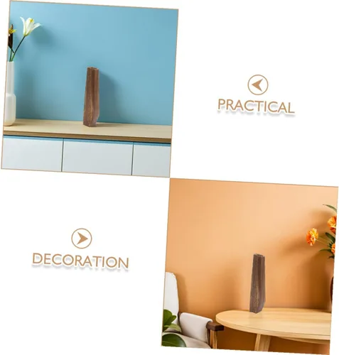 Vista 9 de Wakauto Jarrones de madera oblongos rústicos altos para piso, moderno centro de mesa de granja, jarrón decorativo de madera natural, soporte
