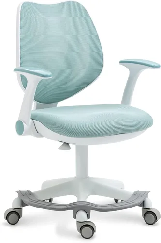 Vista 9 de HOMEFUN Silla de escritorio para niños, sillas de computadora con reposabrazos y reposapiés para niños y niñas, bonita malla ergonómica con altura