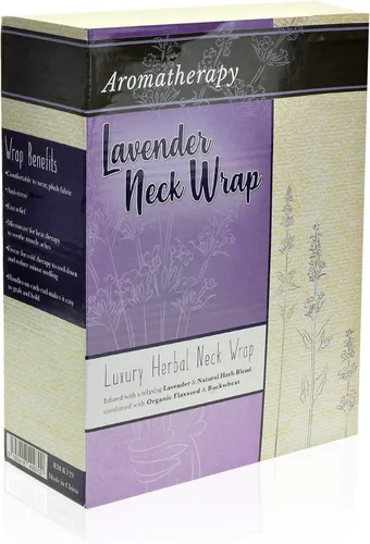 Vista 6 de Envoltura para el cuello de lavanda, tratamiento de terapia muscular caliente o fría de tensión y dolor para relajación aromática y alivio natural