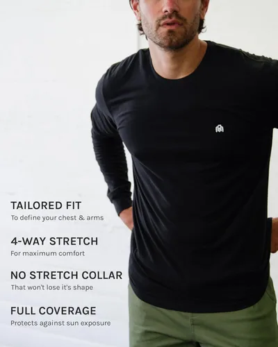 Vista 3 de INTO THE AM Camisetas de manga larga para hombre S-3 XL - Camisetas de trabajo casuales de manga larga para hombre