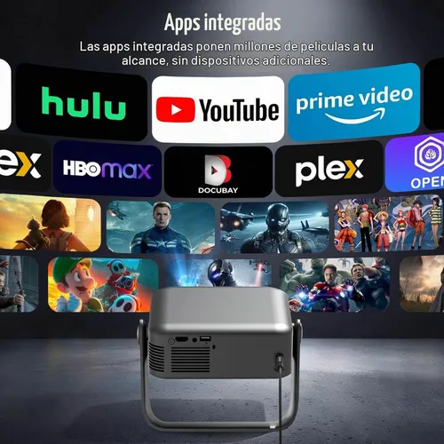Vista 2 de [Aplicaciones con licencia oficial] Proyector con WiFi y Bluetooth 4K Gris