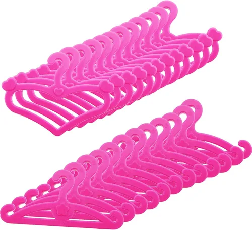 Vista 3 de 62 perchas de plástico rosa para muñecas de 11.5 pulgadas, accesorios para ropa, vestido, vestido