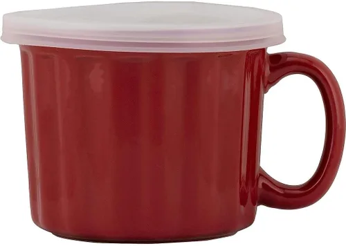 Vista 4 de 10 Strawberry Street Juego de 4 tazas de sopa de 16oz con tapa, turquesa