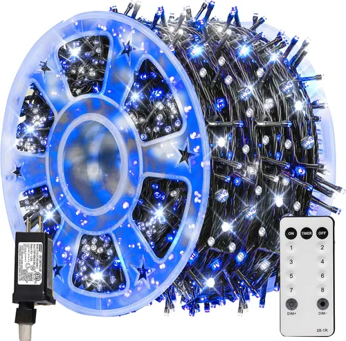 Vista 35 de TW SHINE - Luces de Navidad que cambian de color, 200 luces LED RGB de 66 pies, luces de Halloween para exteriores con control remoto, impermeables