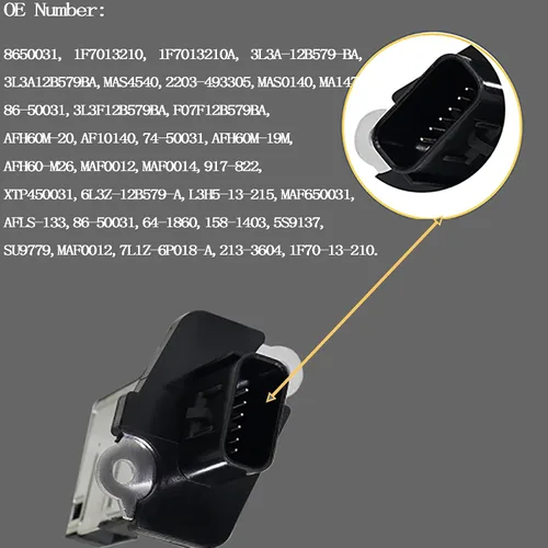 Vista 4 de Sensor de flujo de aire masivo 3L3A-12B579-BA AFLS131 Compatible con Ford F150 F250 E150 E250 E350 Crown Victoria 2004-2011; Lincoln Navigator