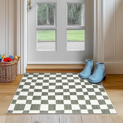 Vista 33 de jinchan Alfombra a rayas de 2 x 3 para entrada, alfombra de cocina, tapete pequeño, antideslizante, ligero, de bajo perfil, decoración para entrada