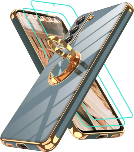 Vista 93 de Funda para Motorola Moto G 5G 2024: Funda Moto G Play 5G 2024 con 2 piezas de protectores de pantalla, soporte de anillo de rotación de 360°