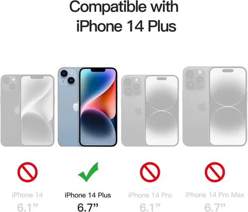 Vista 2 de JETech Protector de pantalla de privacidad para iPhone 14 Plus de 6.7 pulgadas, película de vidrio templado antiespía, 2