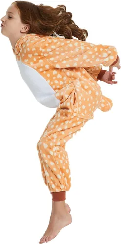 Vista 4 de ABENCA Pijama de ciervo para niños disfraz de reno para niñas Navidad Halloween cosplay ropa de dormir