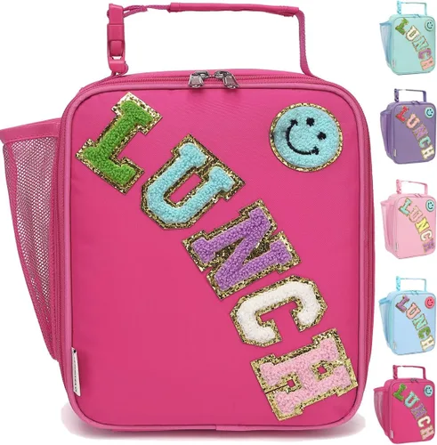 Vista 17 de GYEUKHAM Bolsa de Almuerzo Aislada para Mujeres, Niñas, Adolescentes, Bolsa de Almuerzo para Niños Grande con Aislamiento, Grande, Reutilizable