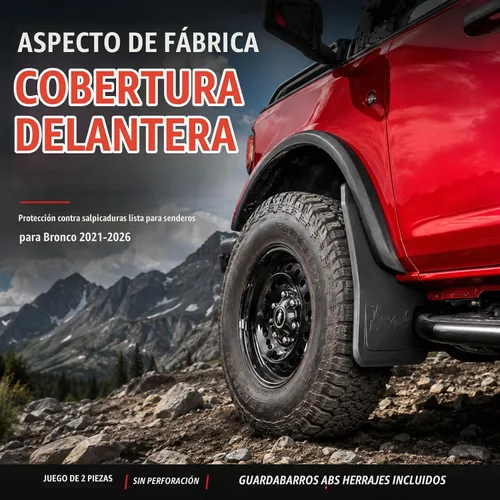 Vista 10 de Mabett - Aletas de barro delanteras para Ford Bronco 2021-2026, accesorios de 2/4 puertas 2 pzas