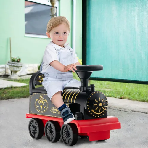 Vista 9 de HONEY JOY Juguete eléctrico para montar, para niños, de 6V, alimentado por batería, con luces intermitentes y música, 16 piezas de pista, asiento