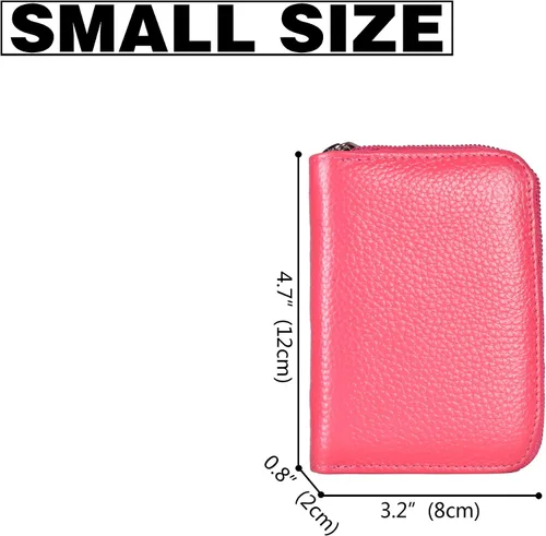 Vista 4 de Easyoulife billetera para tarjetas de crédito de cuero auténtico con espacio para 26 tarjetas
