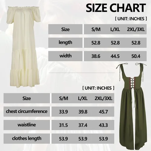 Vista 7 de HOMELEX Vestido renacentista para mujer, disfraz de elfo medieval, talla grande, disfraz de festival Ren Faire Midevil