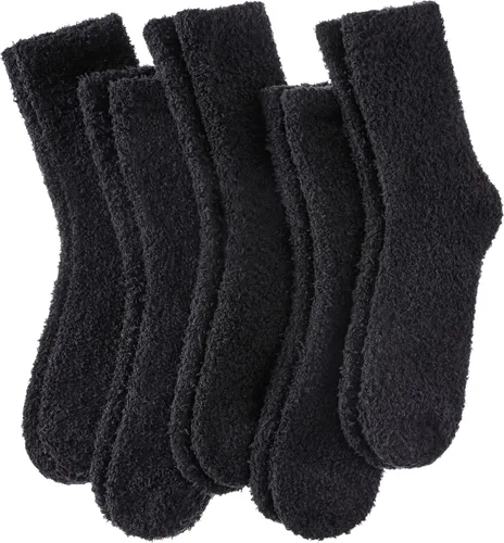 Vista 24 de Calcetines mullidos para mujer, esponjosos, cálidos, tipo pantufla de invierno, de microfibra, suaves, para dormir en casa 1 par Blanco