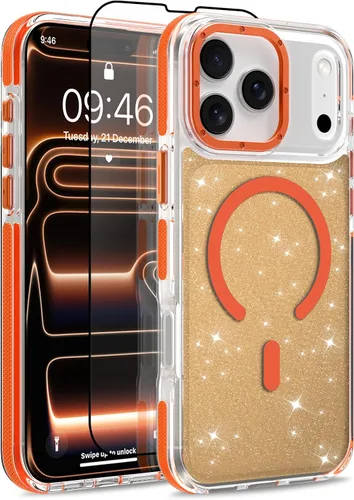 Vista 163 de Funda magnética para Google Pixel 10 Pro XL [compatible con Magsafe] [bonito diseño fluorescente de moda] a prueba de golpes, delgada, translúcida