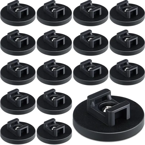 Vista 17 de Yookeer 10 clips magnéticos para cable de montaje con cremallera, color negro, 0.866 in Clips de cable multiusos para cableado eléctrico, base