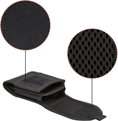 Vista 4 de Funda de teléfono de doble capacidad, bolsa táctica Molle para cinturón con parche de bandera para iPhone 17 Pro Max/16 Pro Max/16Pro/15ProMax/14