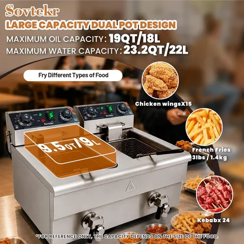 Vista 8 de Freidora comercial con cesta 23Qt Características válvula