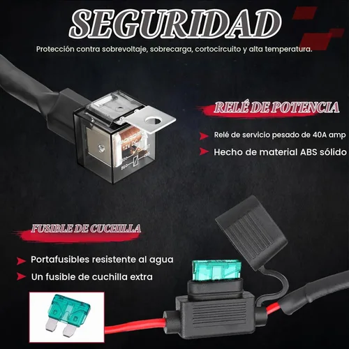 Vista 4 de OFFROADTOWN - Arnés de cableado, kit de arnés de cableado de 1 cable resistente para luces antiniebla, barra de luz de trabajo LED, vainas LED de 12