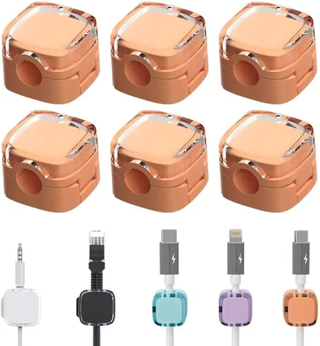Vista 7 de 6 Pack de Clips Magnéticos para Gestión de Cables, Organizador Magnético de Cables Nuevo 2024, Soporte de Almacenamiento de Cables de Carga USB