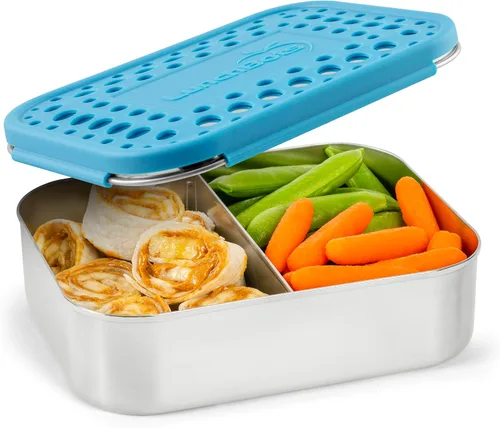 Vista 18 de LunchBots Medium Uno - Recipiente para sándwiches de acero inoxidable, diseño abierto para envolturas, ensaladas o una comida pequeña, ecológico