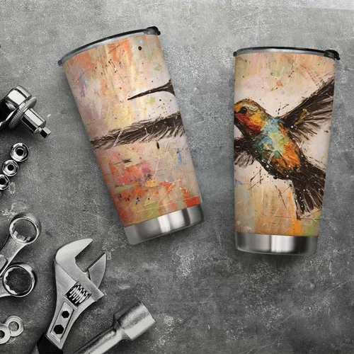 Vista 2 de Regalos de colibrí de 20 onzas para los amantes del colibrí, regalos de café para los amantes del café, fresco, divertido, lindo vaso de café