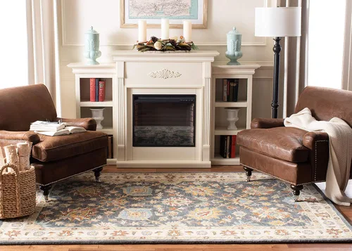 Vista 16 de SAFAVIEH Classic Collection - Alfombra decorativa de 2 x 3 pies, marfil y azul claro, hecho a mano, lana oriental tradicional, ideal para zonas