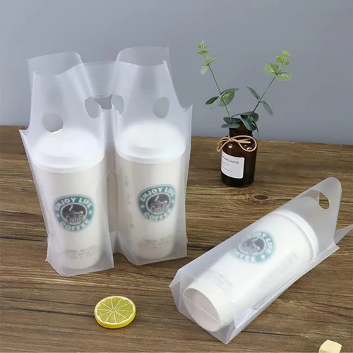 Vista 4 de 100 bolsas desechables para bebidas para café y té y jugo para llevar