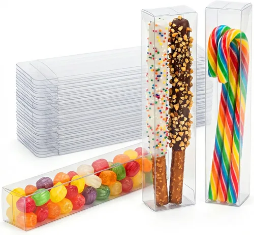 Vista 14 de VGOODALL 26 cajas transparentes de macarrón, cajas de regalo de plástico